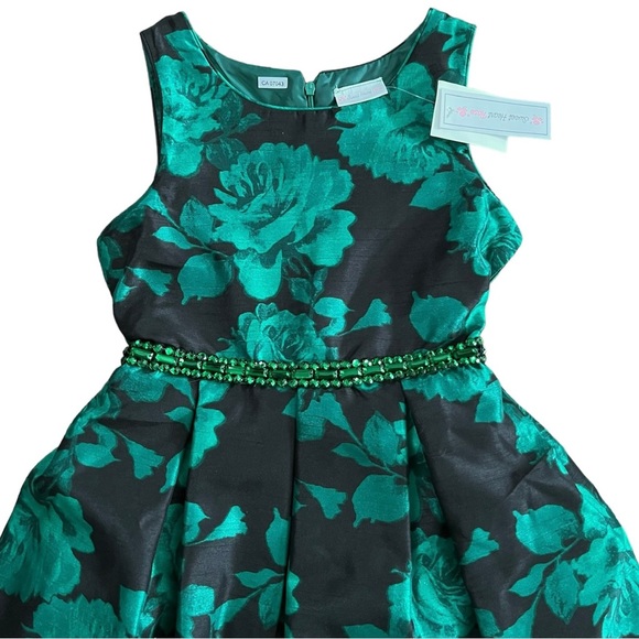 NWT!! Stunning Sweet Heart Rose Green Floral Sleeveless High-Low Dress / Size 12 - Picture 3 of 5